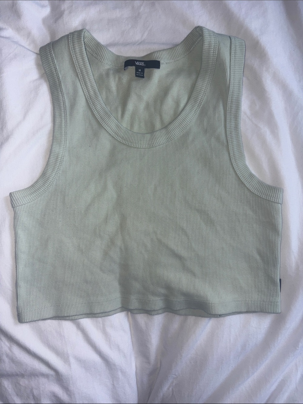 Vans Women's Light Sage Ribbed Crop Tank